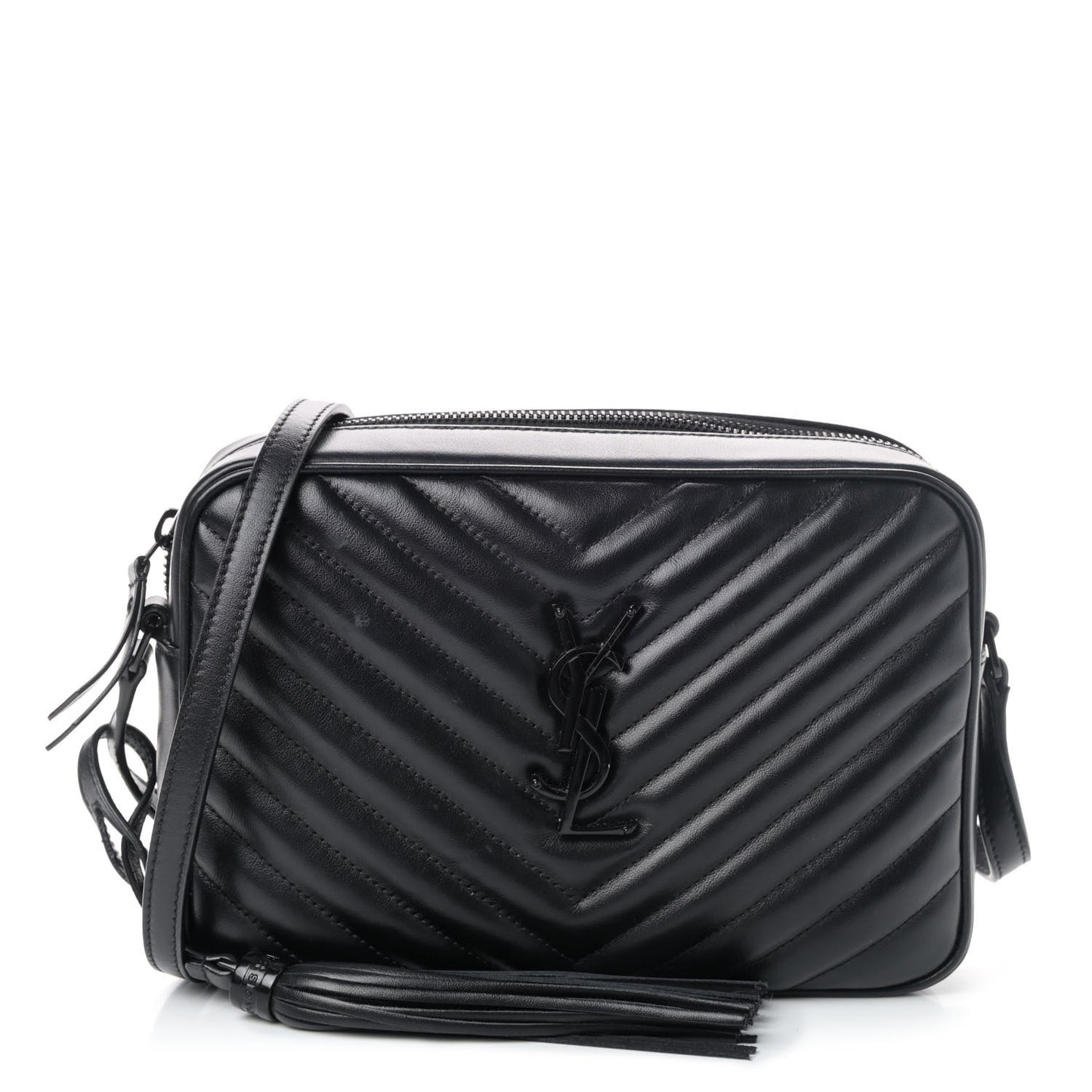 Calfskin Matelasse Monogram Lou Camera Bag Black