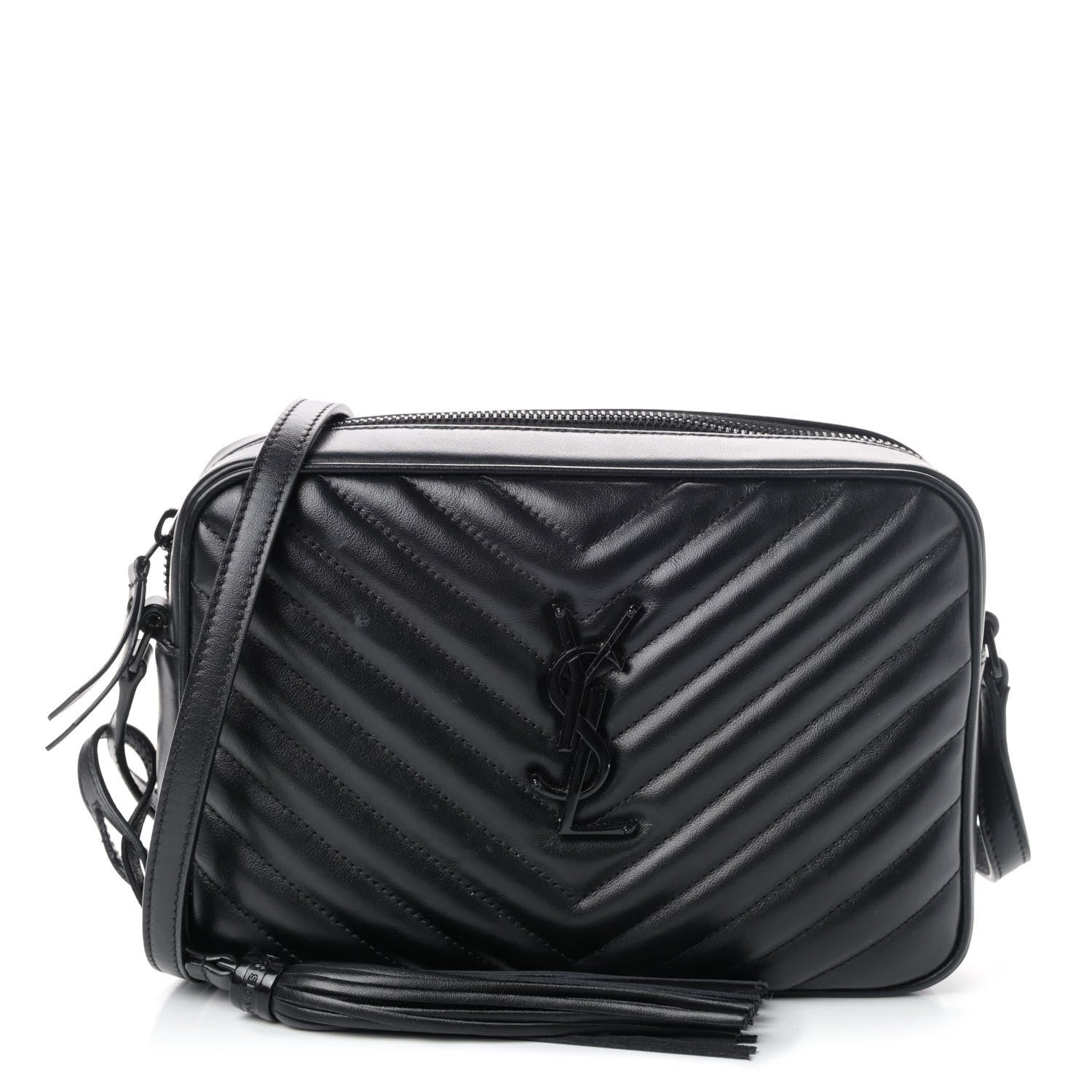 Saint Laurent Calfskin Matelasse Monogram Lou Camera Bag Black 1 of 4