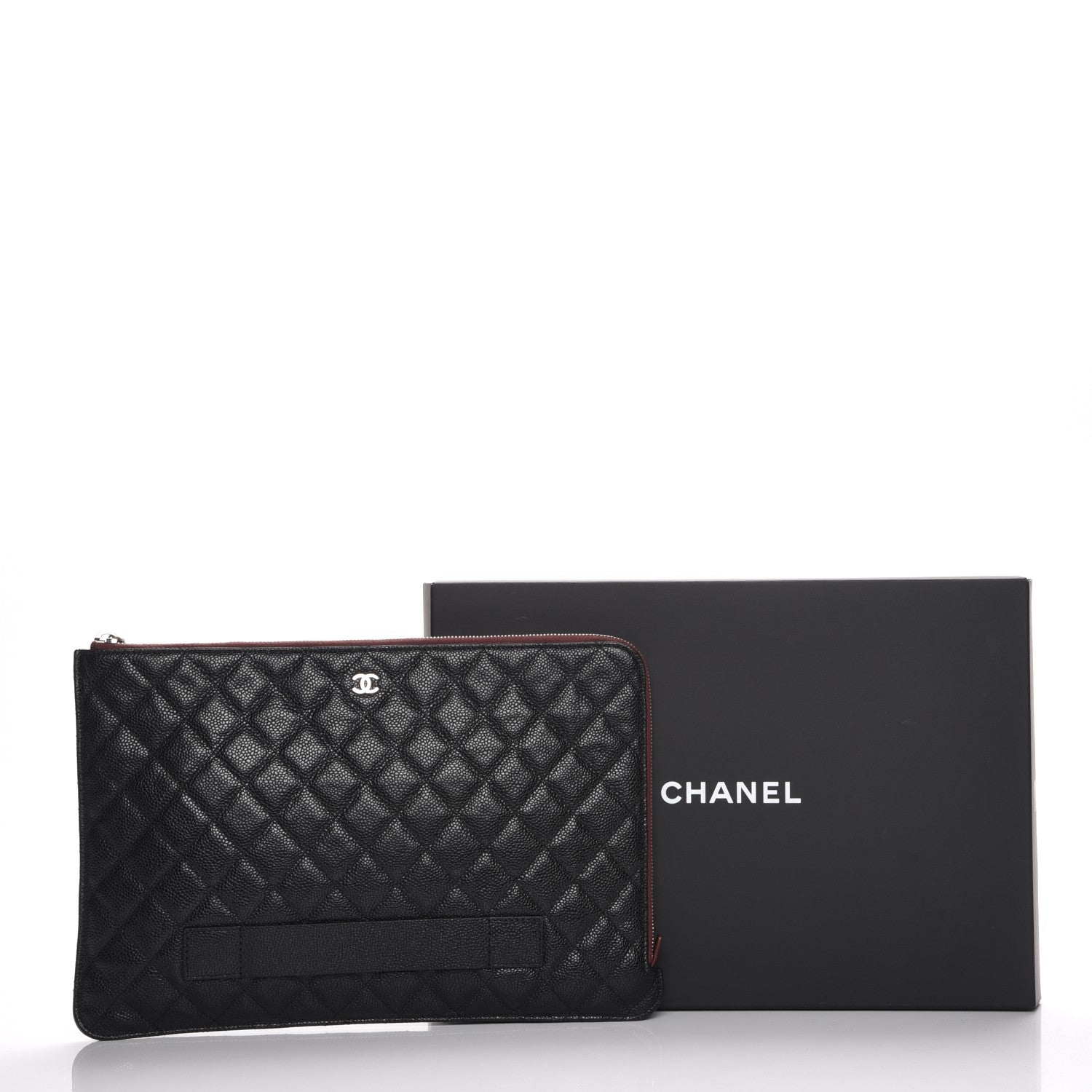 Chanel Caviar Quilted Large Slide Pouch Black 8 of 8