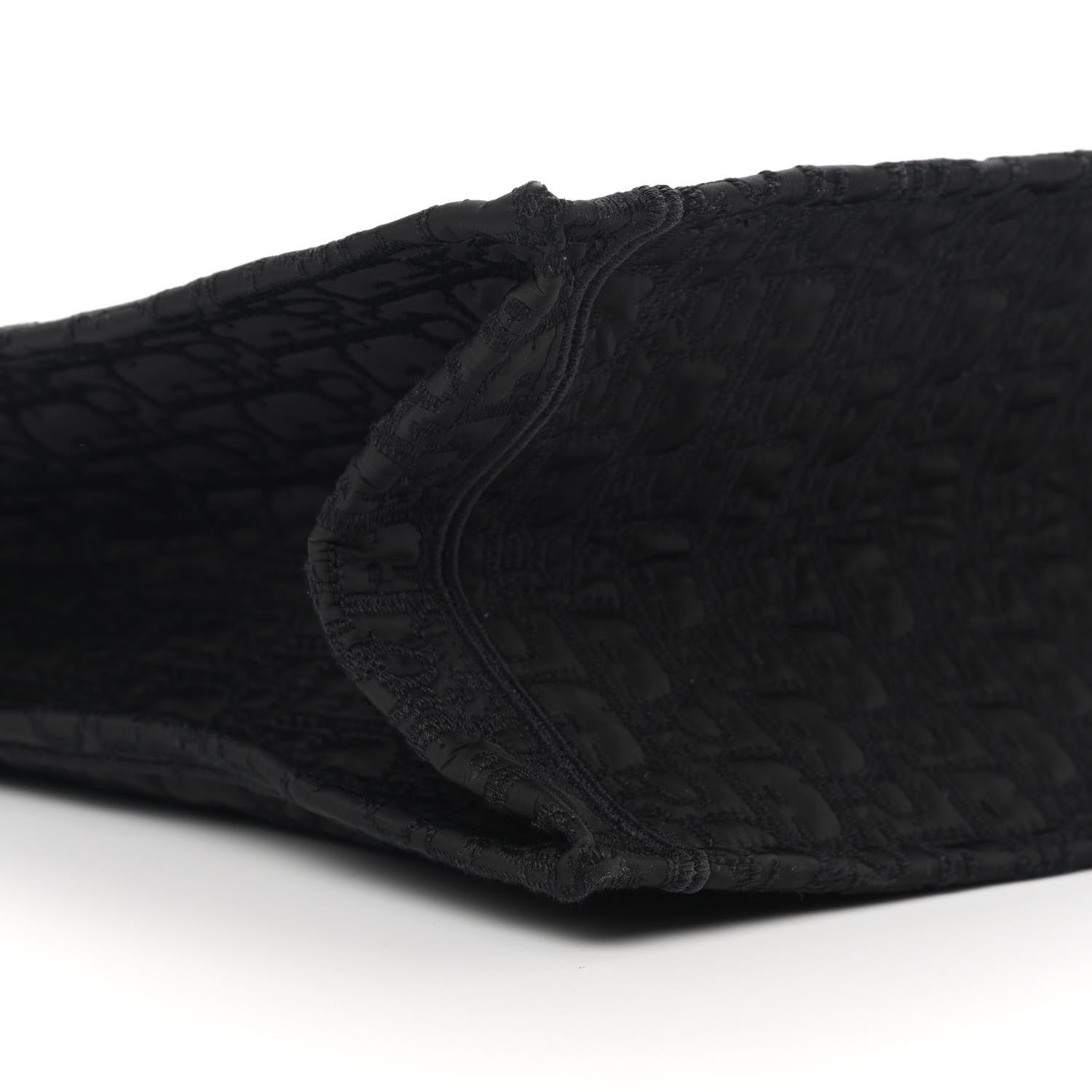 Christian Dior Canvas Satin Embroidered Book Tote Insert Black 8 of 10