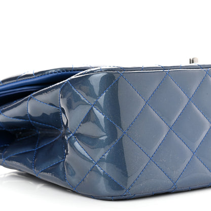 Chanel Patent Quilted Jumbo Double Flap Blue 8 of 9