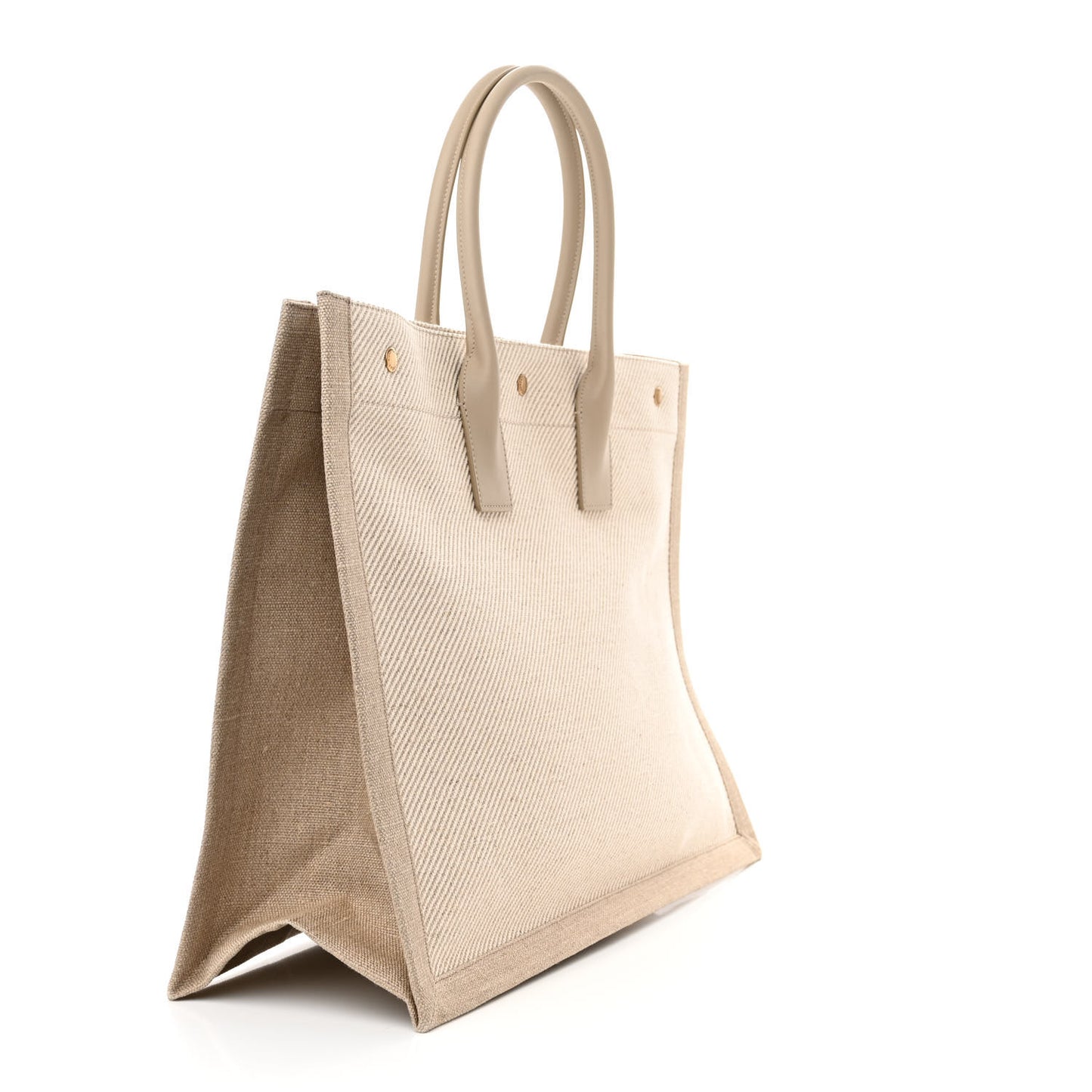 Linen Calfskin Rive Gauche Tote Beige Sea Salt