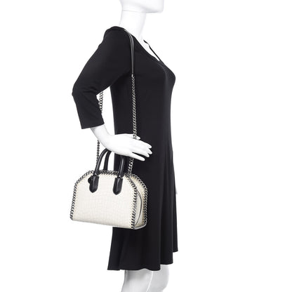 Stella McCartney Faux Leather Crocodile Embossed Mini Falabella Box Top Handle Bag White 2 of 13