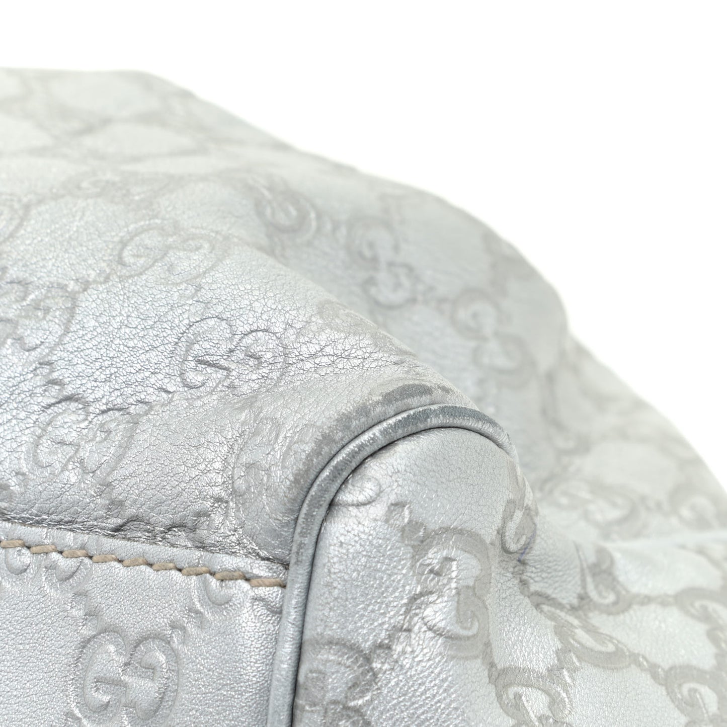 Guccissima Medium Sukey Tote Silver