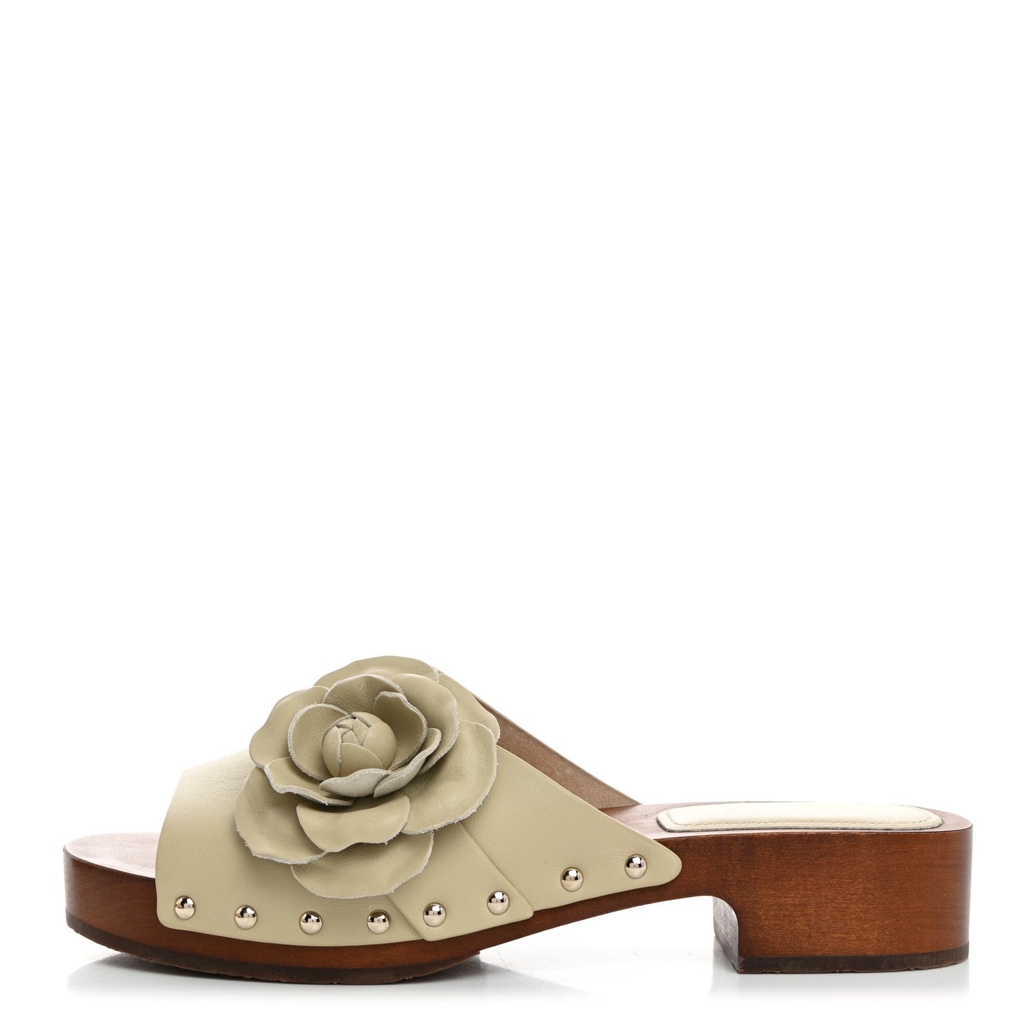 Chanel Calfskin Camellia Clogs 41 Light Beige 1 of 9