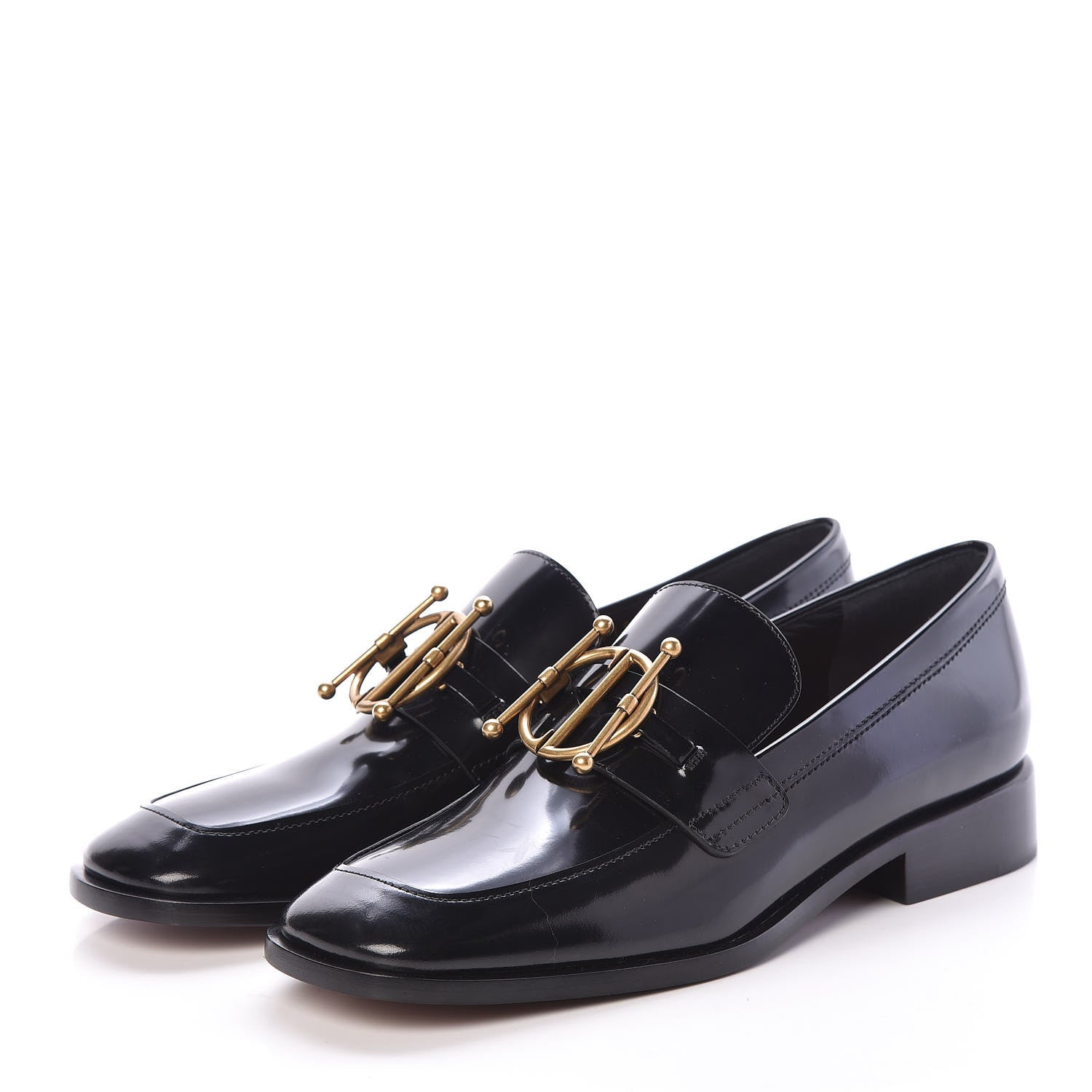 Christian Dior Shiny Calfskin Diordirection Loafers 37 Black 3 of 8