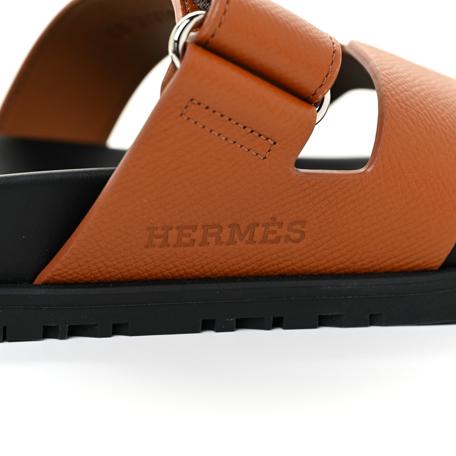 Hermes Epsom Womens Chypre Sandals 37.5 Naturel 10 of 11