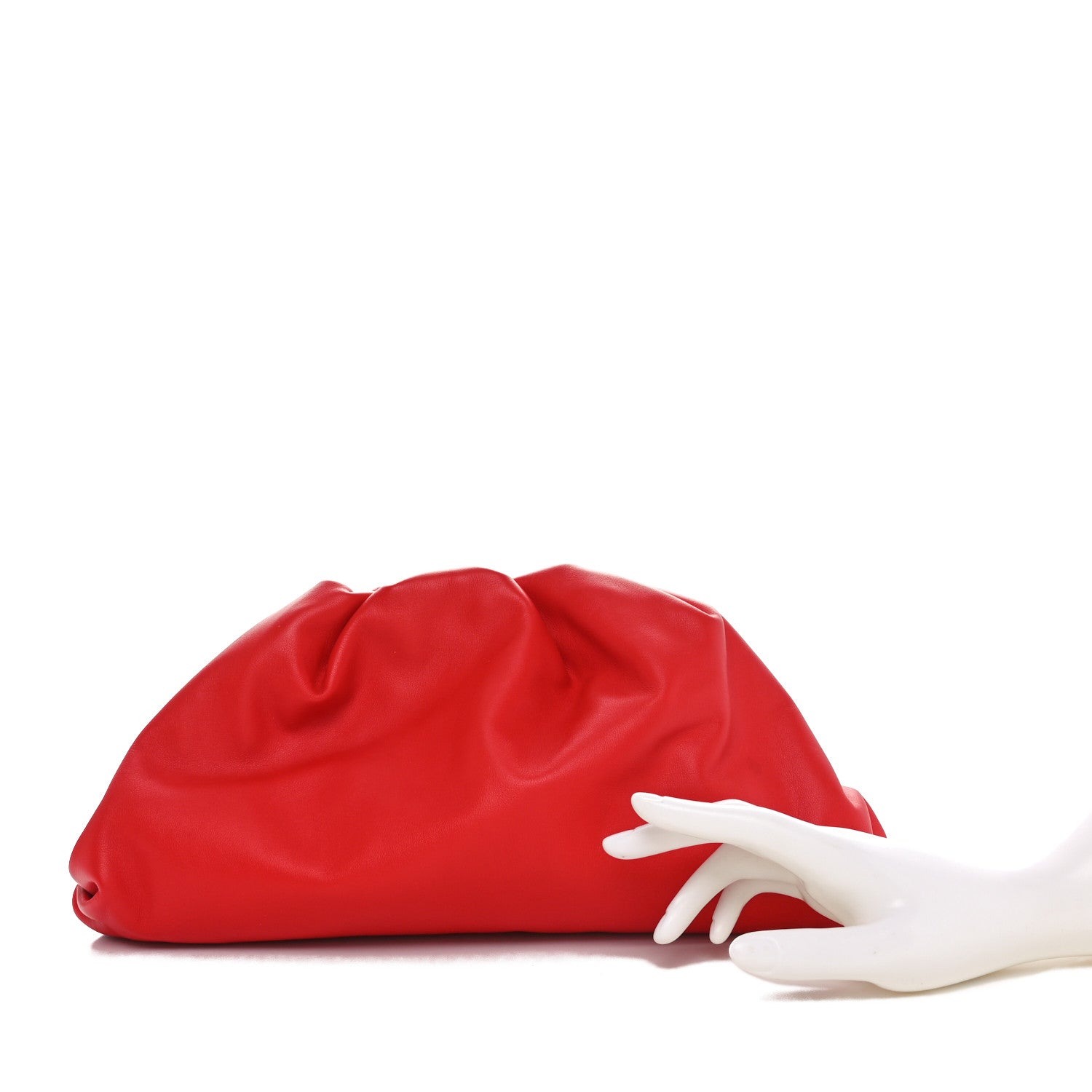 Bottega Veneta Smooth Butter Calf The Pouch Oversized Clutch Bright Red 2 of 11