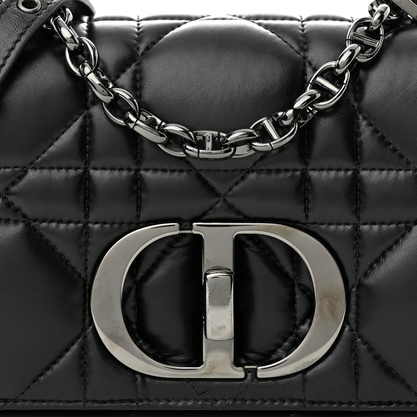 Calfskin Macrocannage Small Caro Bag Black