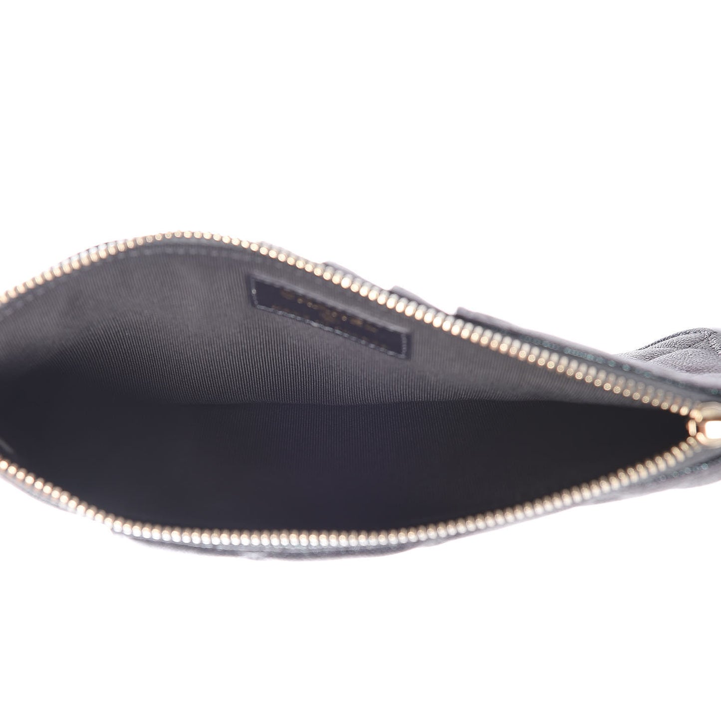 Iridescent Caviar Quilted Classic Flat Wallet Pouch Black