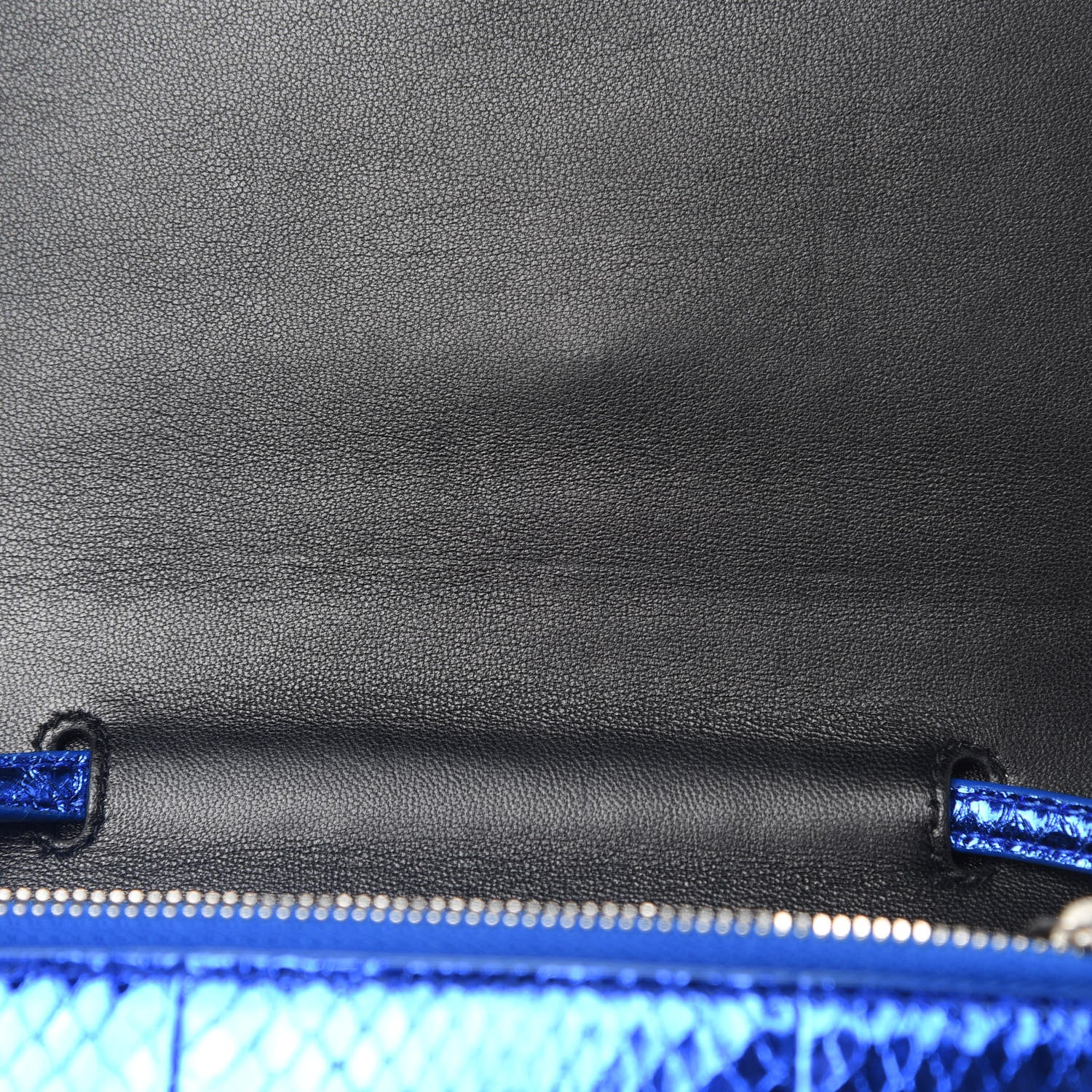 Saint Laurent Metallic Ayers Monogram Toy Kate Strap Wallet Blue Black 12 of 13