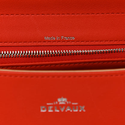 Delvaux Calfskin MM Brillant Satchel Light Grey Red 6 of 13