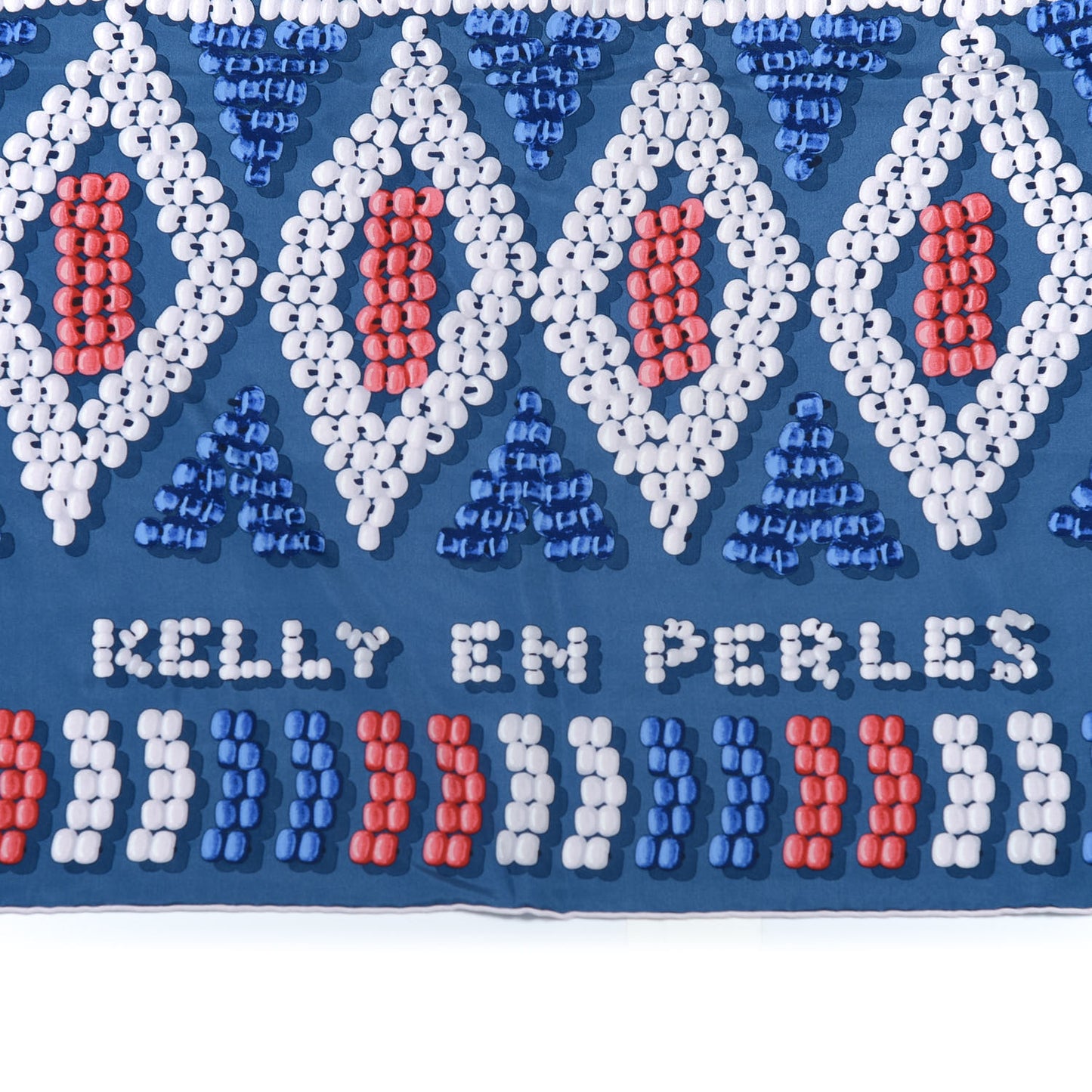 Silk Kelly En Perles Wash Scarf 140 Bleu Jean Framboise