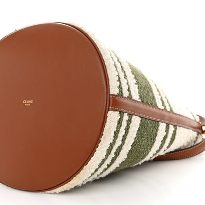 Celine Canvas Smooth Calfskin Logo Bucket 16 Bag Khaki Beige Tan 12 of 13