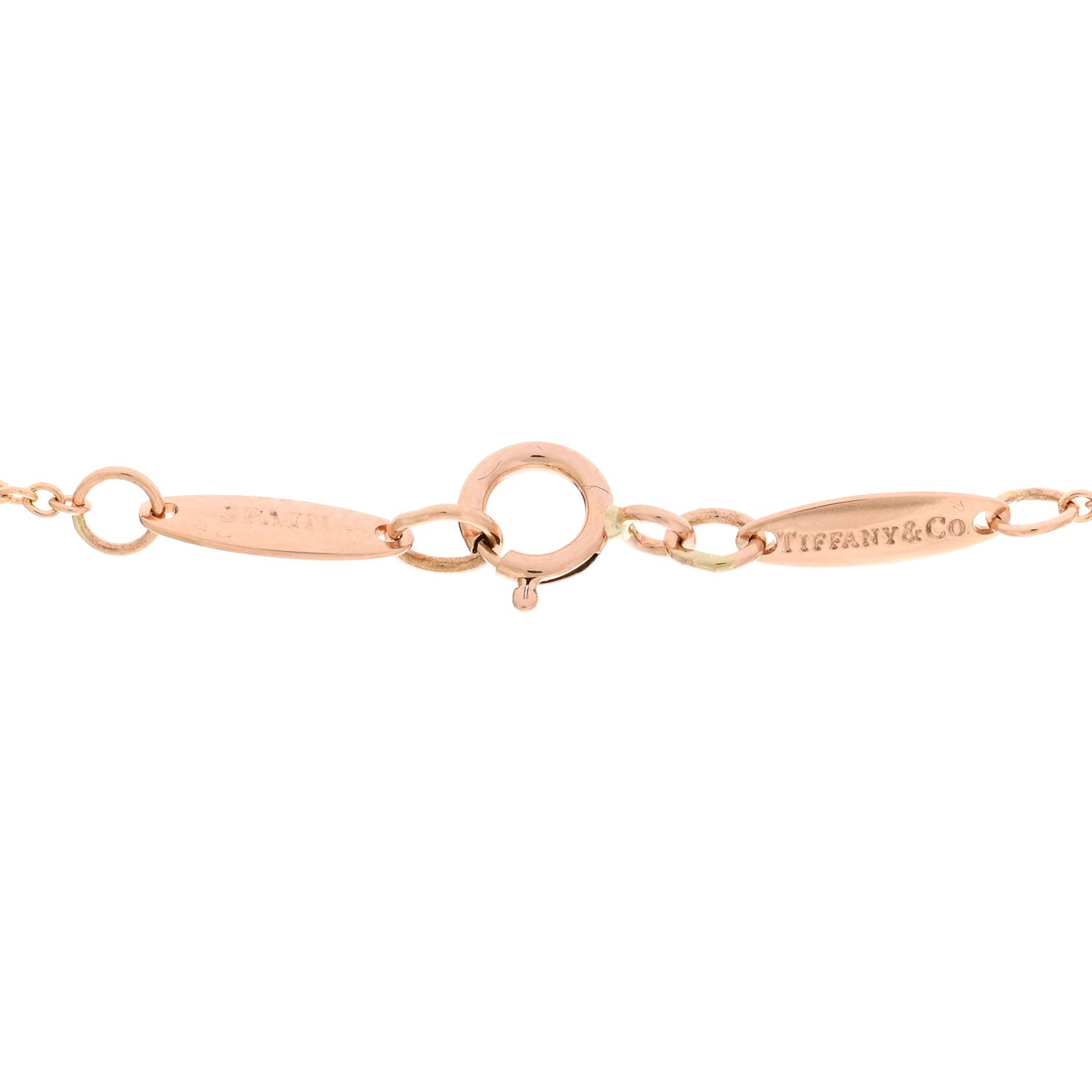 18K Rose Gold Diamond .17ct Elsa Peretti Diamonds by the Yard Pendant Necklace