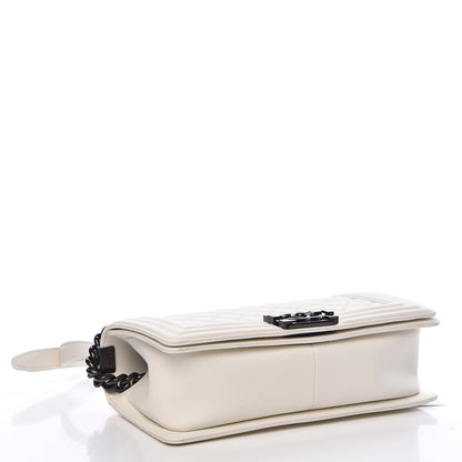 Chanel Calfskin Quilted Medium Boy Flap White 4 of 12