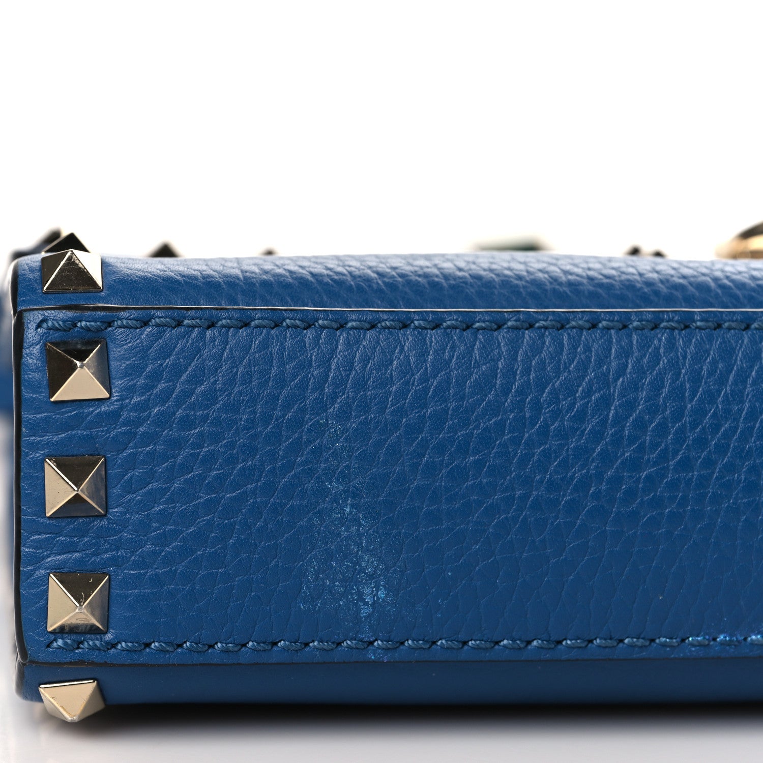 Valentino Garavani Pebbled Calfskin Medium Rockstud Flip Lock Crossbody Bag Peacock 9 of 9