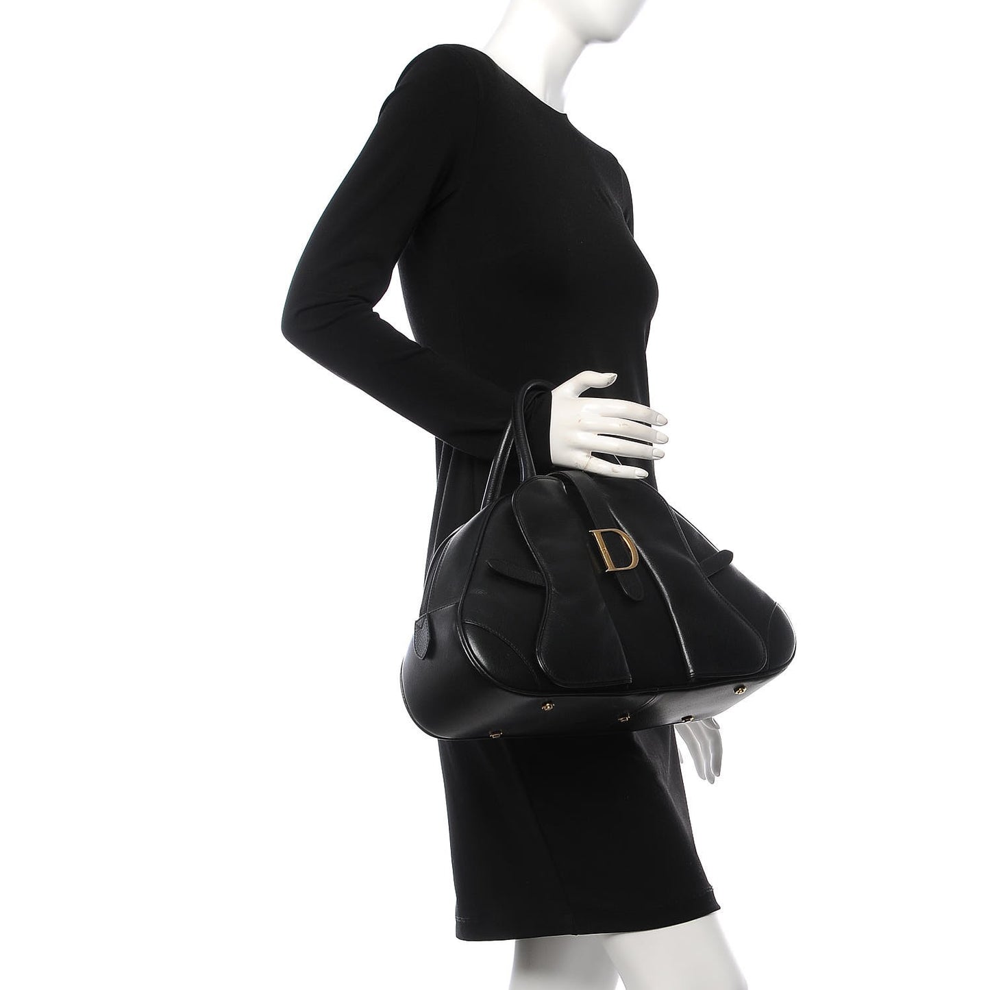 Calfskin Saddle Bowler Black