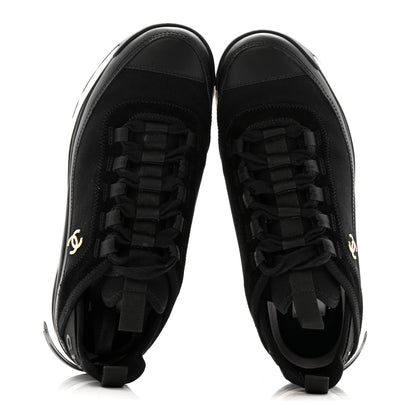 Chanel Velvet Calfskin Mixed Fibers CC Sneakers 38 Black 2 of 12