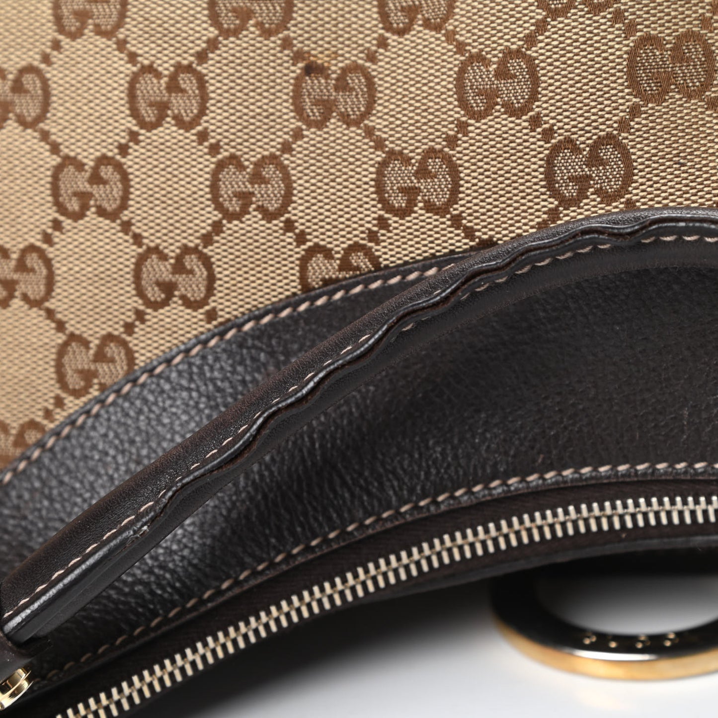 Monogram Large D Gold Hobo Dark Brown