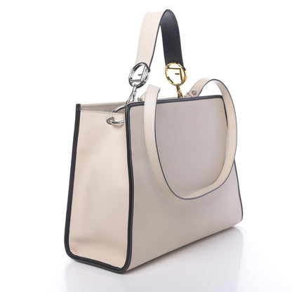Fendi Vitello Century Opaco F is Fendi Bi-Color Regular Runaway Satchel Camelia Black 4 of 16