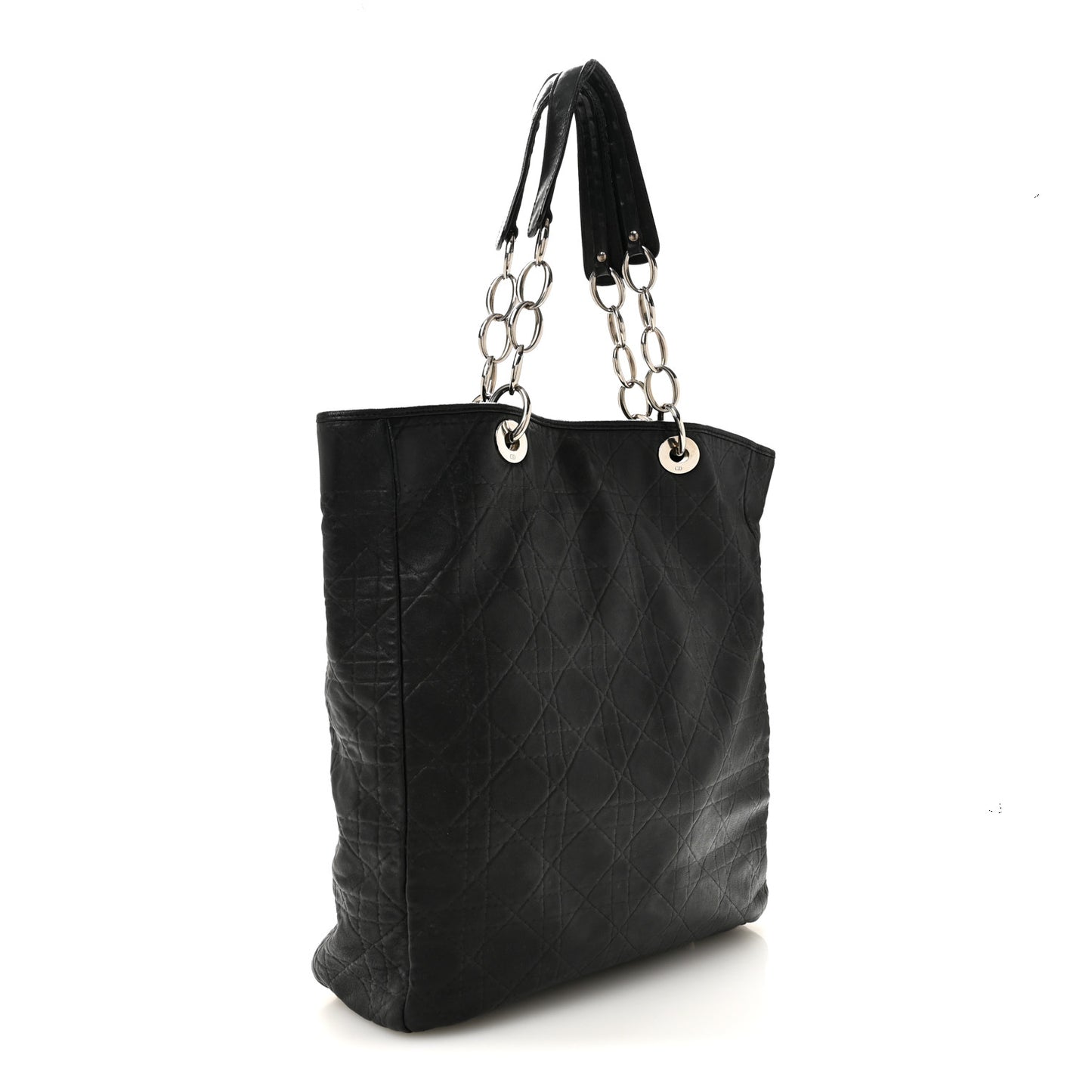 Lambskin Cannage Large Soft Lady Dior Shopping Tote Black