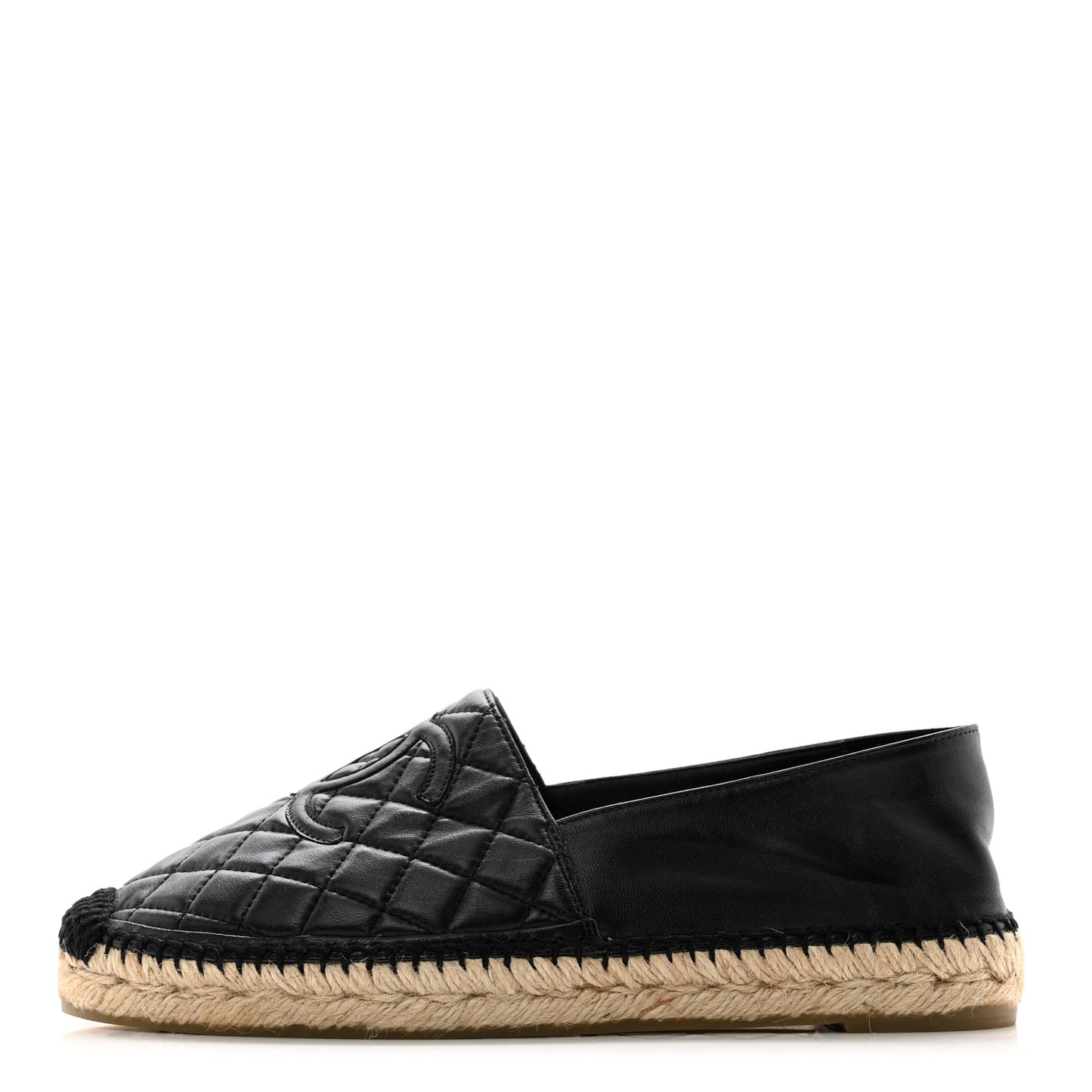 Lambskin Quilted CC Espadrilles 40 Black