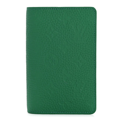 Louis Vuitton Taurillon Monogram Emily Notebook Cover PM Green 1 of 6