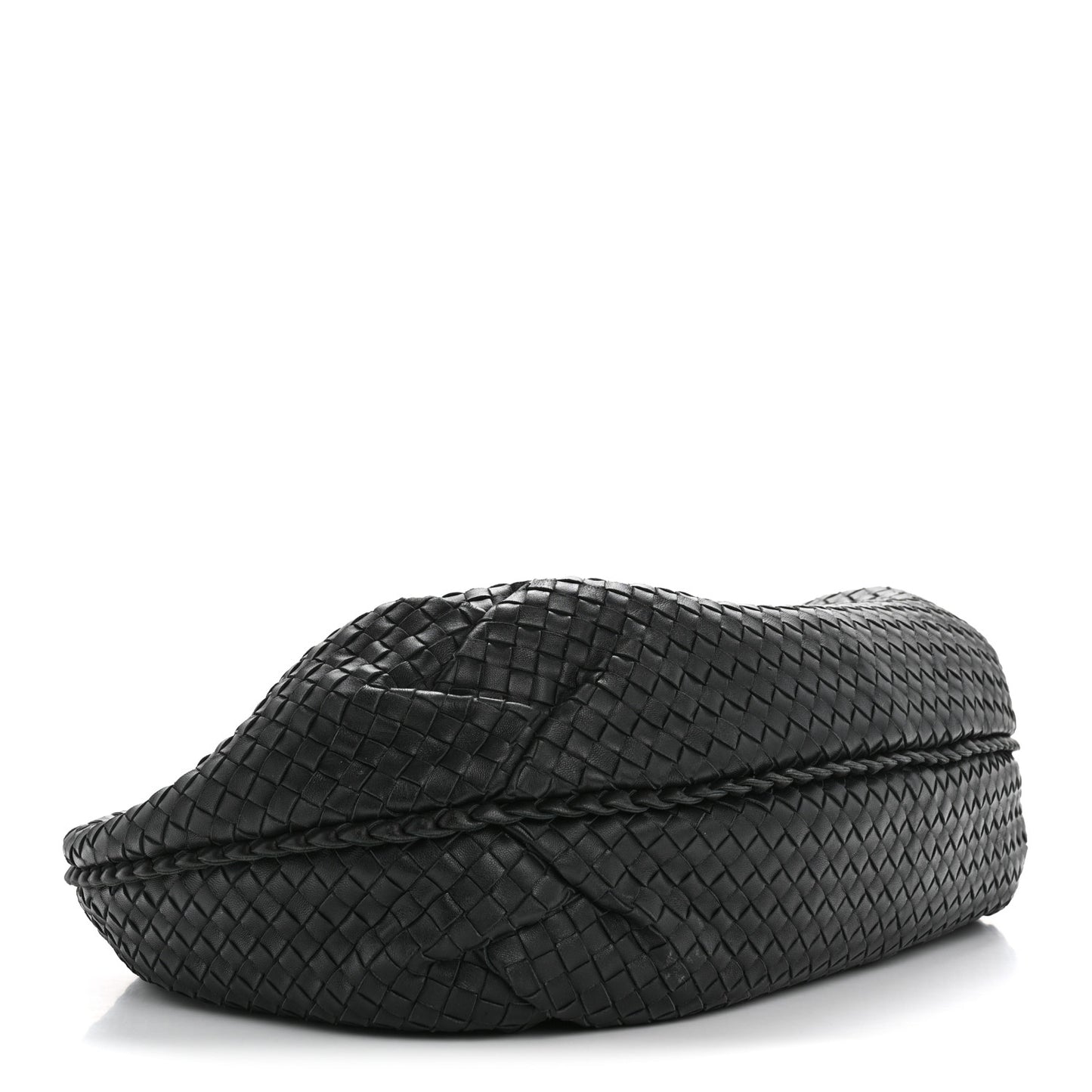 Nappa Intrecciato Large Belly Veneta Hobo Black