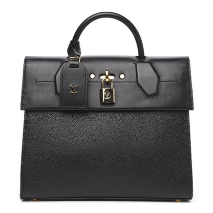 Louis Vuitton Calfskin Taurillon Studded City Steamer One Handle Bag Black 1 of 10