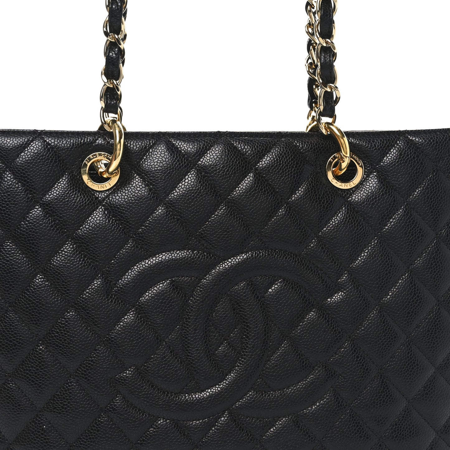 Caviar Quilted Grand Shopping Tote GST Black