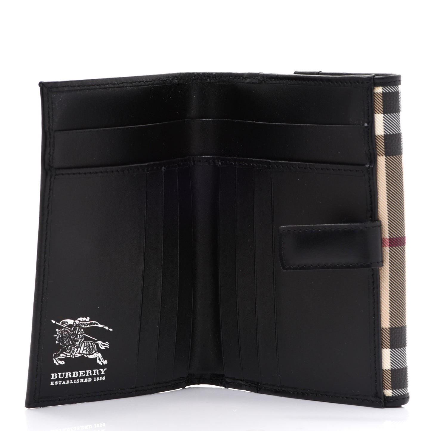 House Check Compact Wallet Black