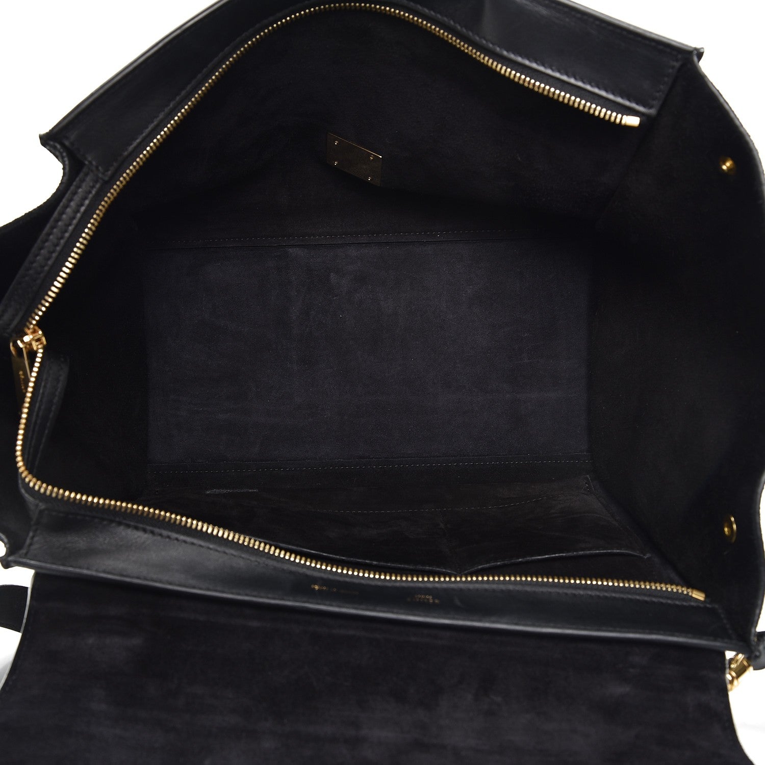 Celine Smooth Calfskin Suede Medium Bi-Color Trapeze Black 7 of 11