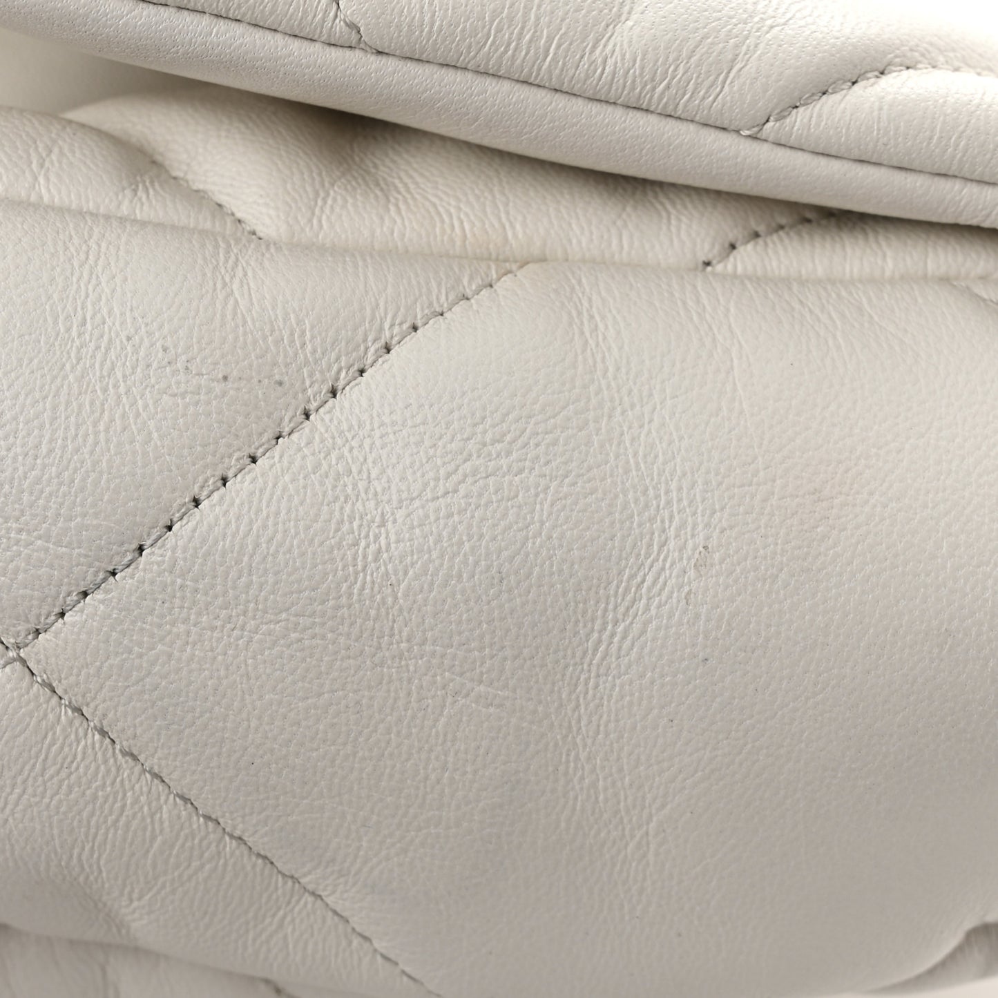 Goatskin Quilted Large Chanel 19 Flap White
