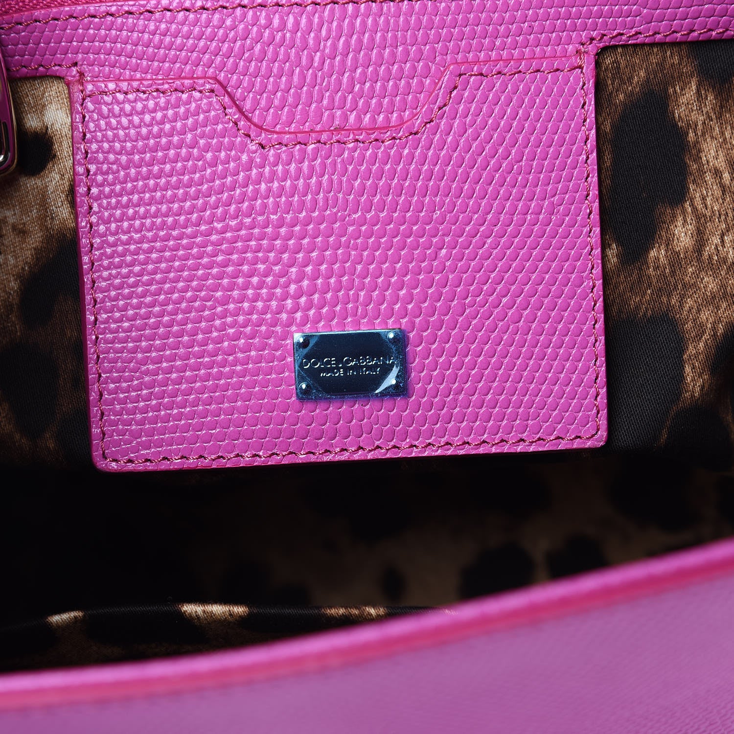 Dolce & Gabbana Lizard Calfskin Embossed Medium Monica Tote Rosa 6 of 10