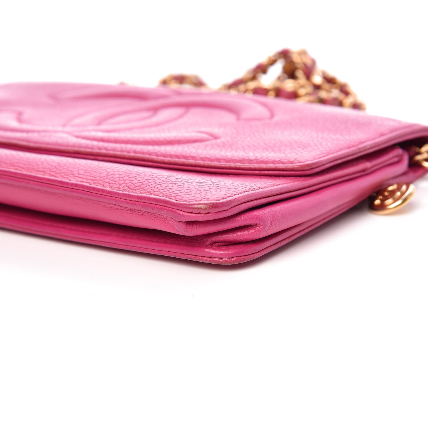 Chanel Caviar Timeless CC Wallet On Chain WOC Dark Pink 11 of 16