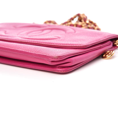 Chanel Caviar Timeless CC Wallet On Chain WOC Dark Pink 11 of 16