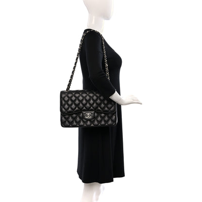 Chanel Caviar Quilted Jumbo Double Flap Black 2 of 10
