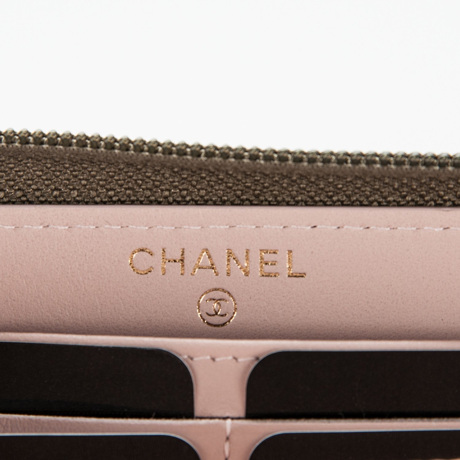 Chanel Caviar Quilted Boy Long Zip Around Wallet Khaki 6 of 8