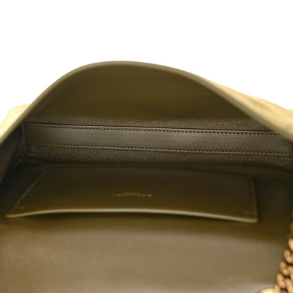 Saint Laurent Smooth Calfskin Suede Small Reversible Monogram Kate Satchel Loden Green 5 of 10