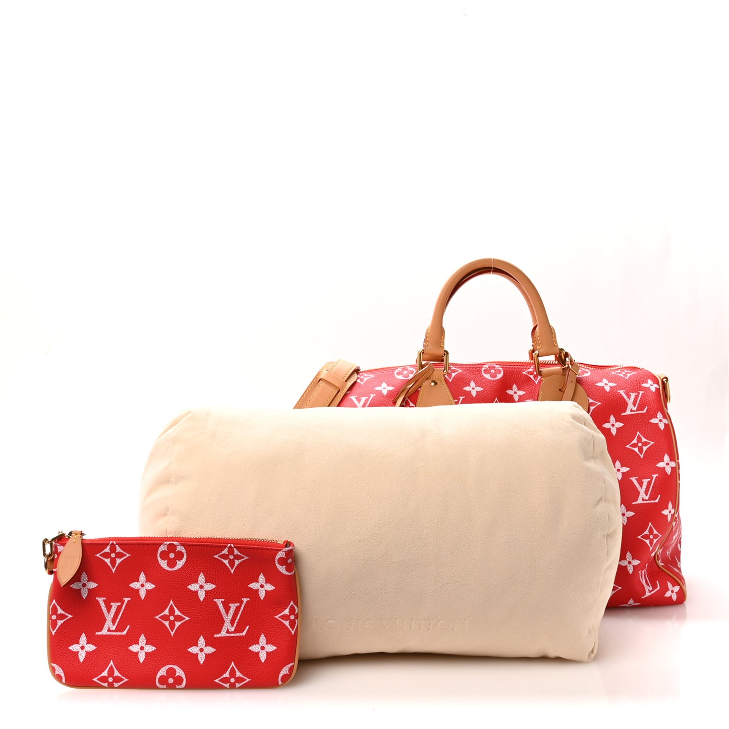 Calfskin Monogram Speedy P9 Bandouliere 40 Red