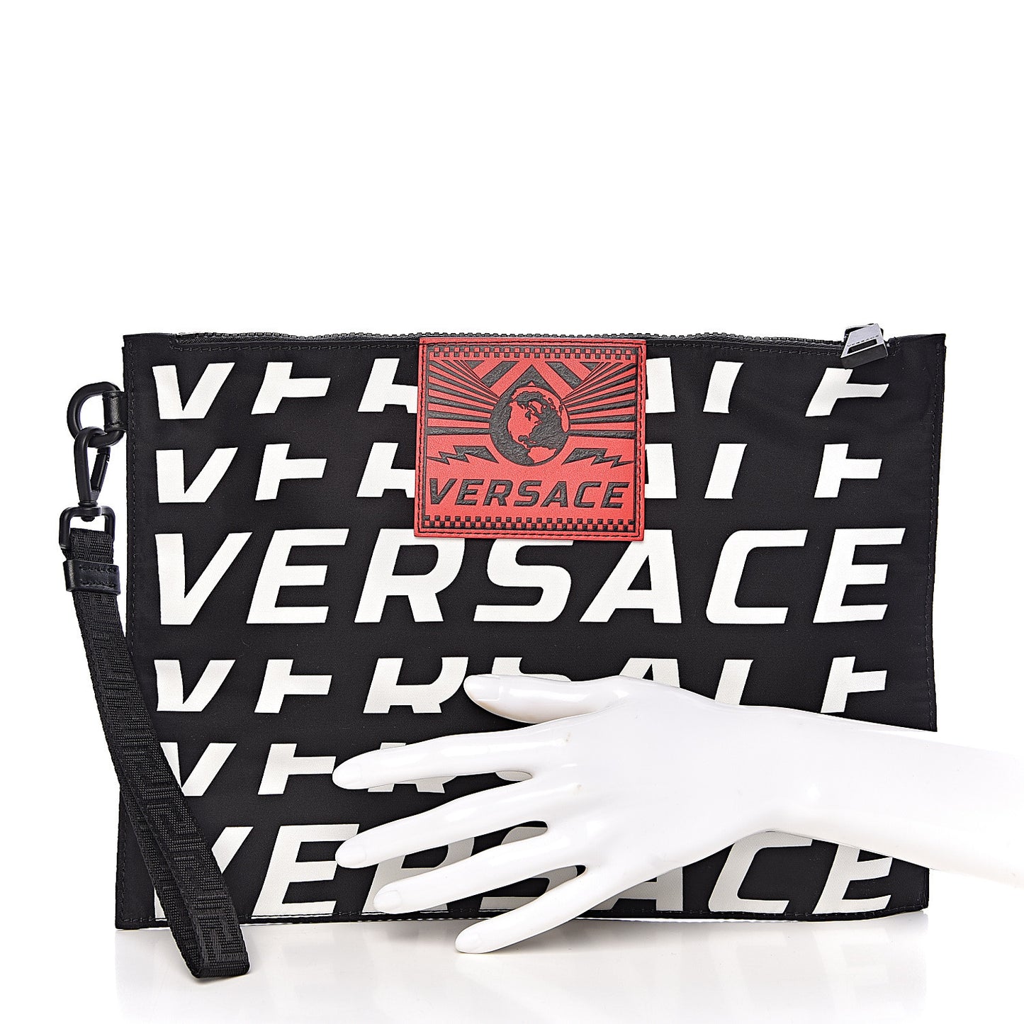 Nylon Logo Pochette Black White