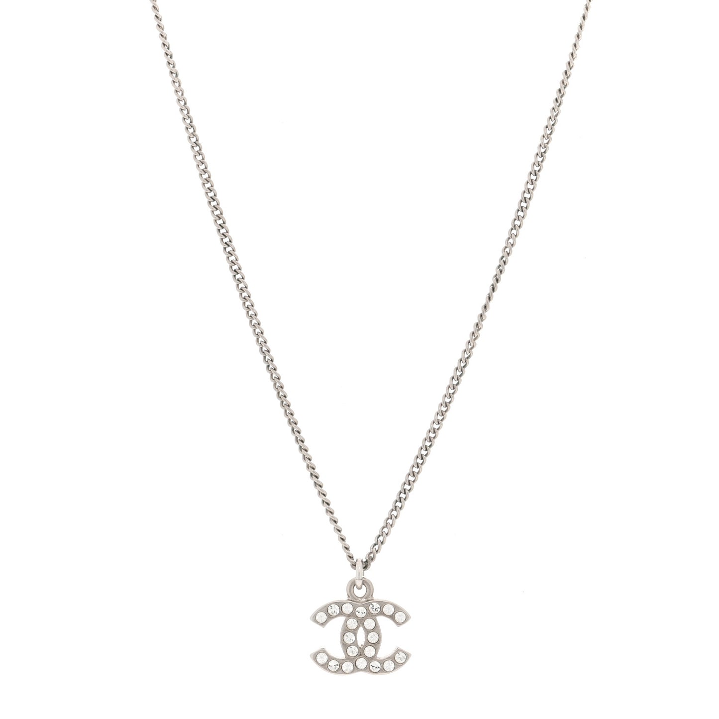 Crystal Timeless CC Necklace Silver