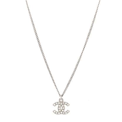 Chanel Crystal Timeless CC Necklace Silver 1 of 4