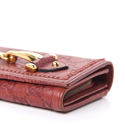 Gucci Guccissima Horsebit Continental Wallet Red 9 of 12