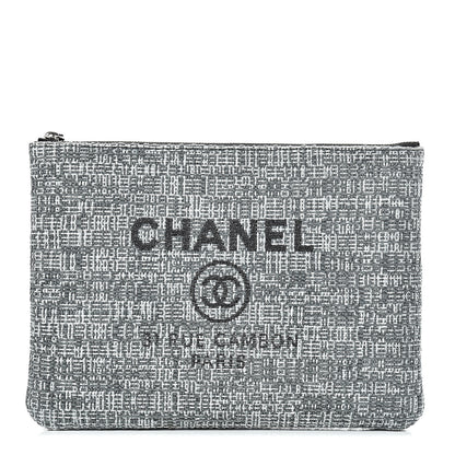 Chanel Canvas Small Deauville Pouch Charcoal 1 of 7
