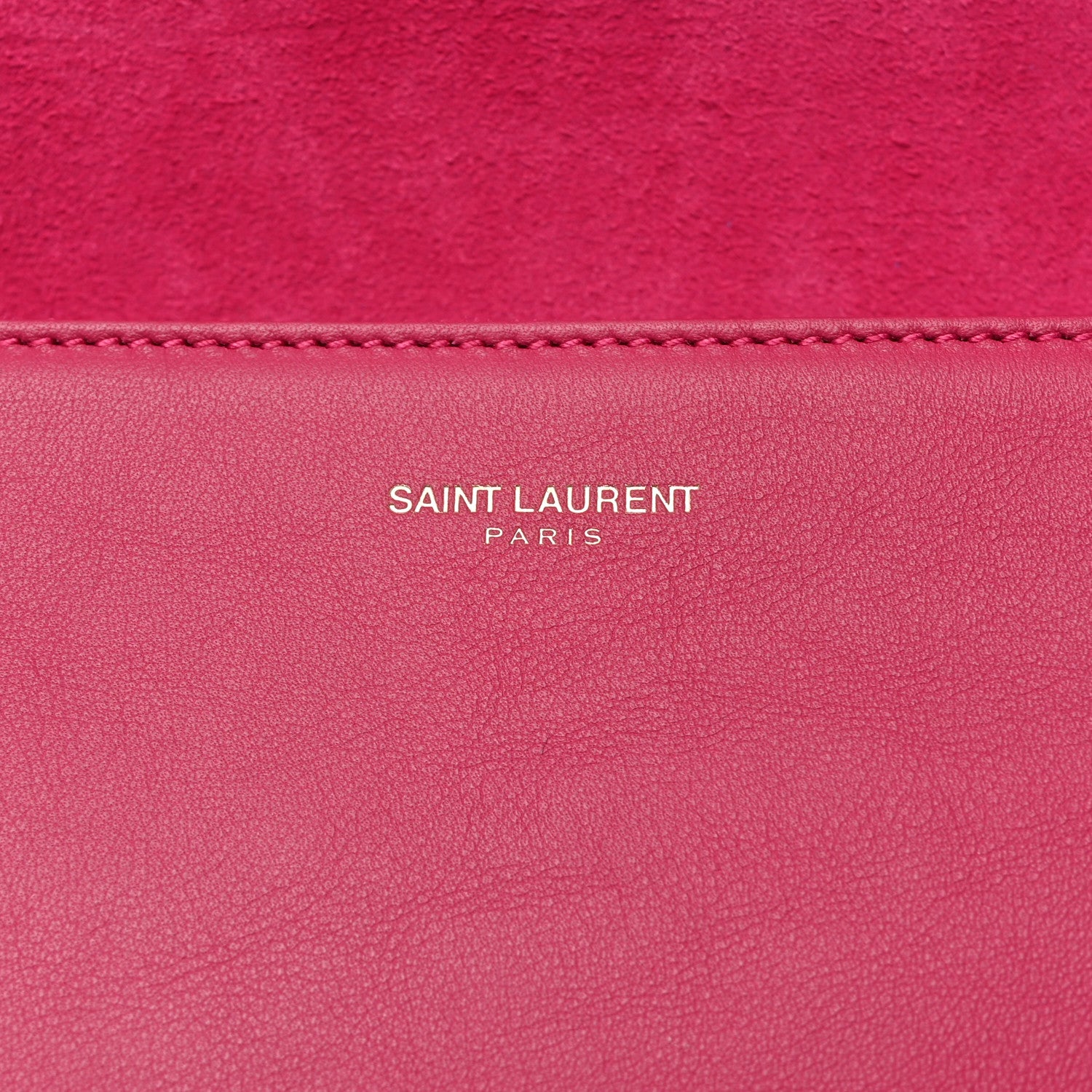 Saint Laurent Calfskin Classic Y Ligne Clutch Fuchsia 6 of 9