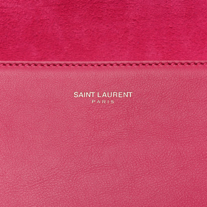 Saint Laurent Calfskin Classic Y Ligne Clutch Fuchsia 6 of 9