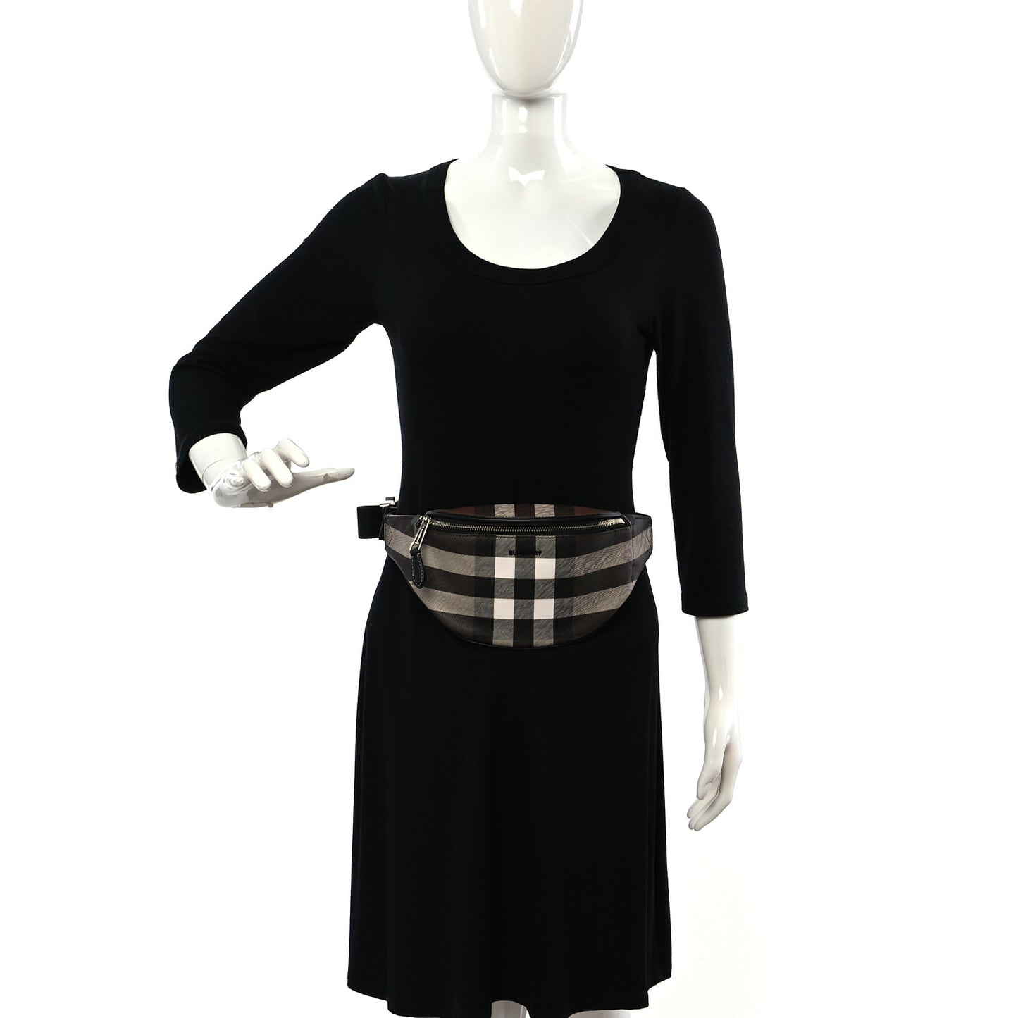 E-canvas Check Bum Bag Dark Birch Brown