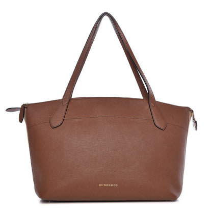 Burberry Derby Calfskin House Check Medium Welburn Tote Tan 1 of 21